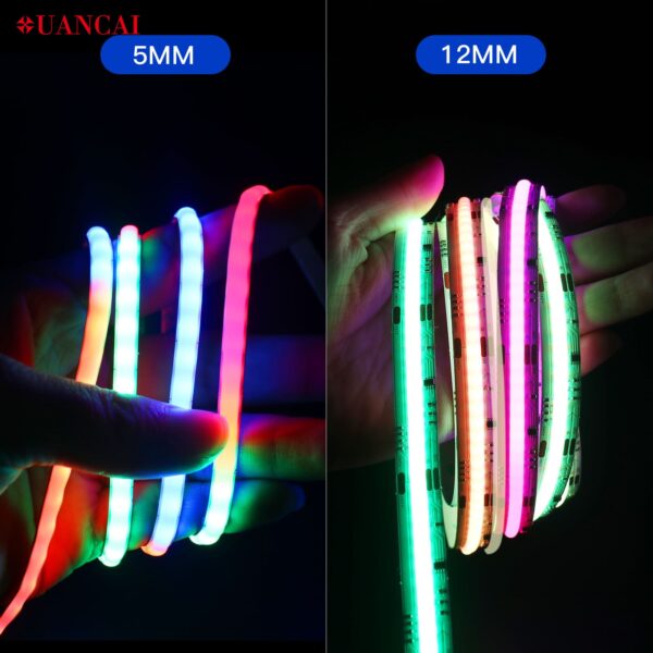 5mm 12mm Digital Pixel cob led strip Lights Comparion