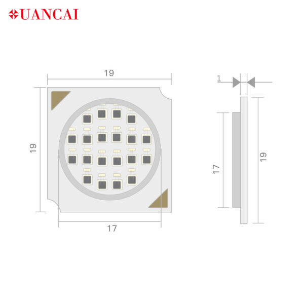 adjustable color cob led chip dimension display